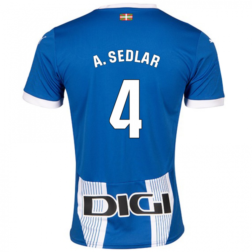 Hombre Camiseta Aleksandar Sedlar #4 Azul 1ª Equipación 2024/25 La Camisa Argentina