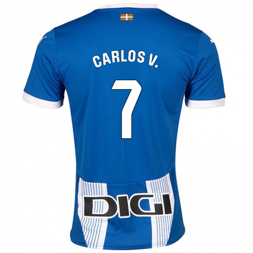 Hombre Camiseta Carlos Vicente #7 Azul 1ª Equipación 2024/25 La Camisa Argentina