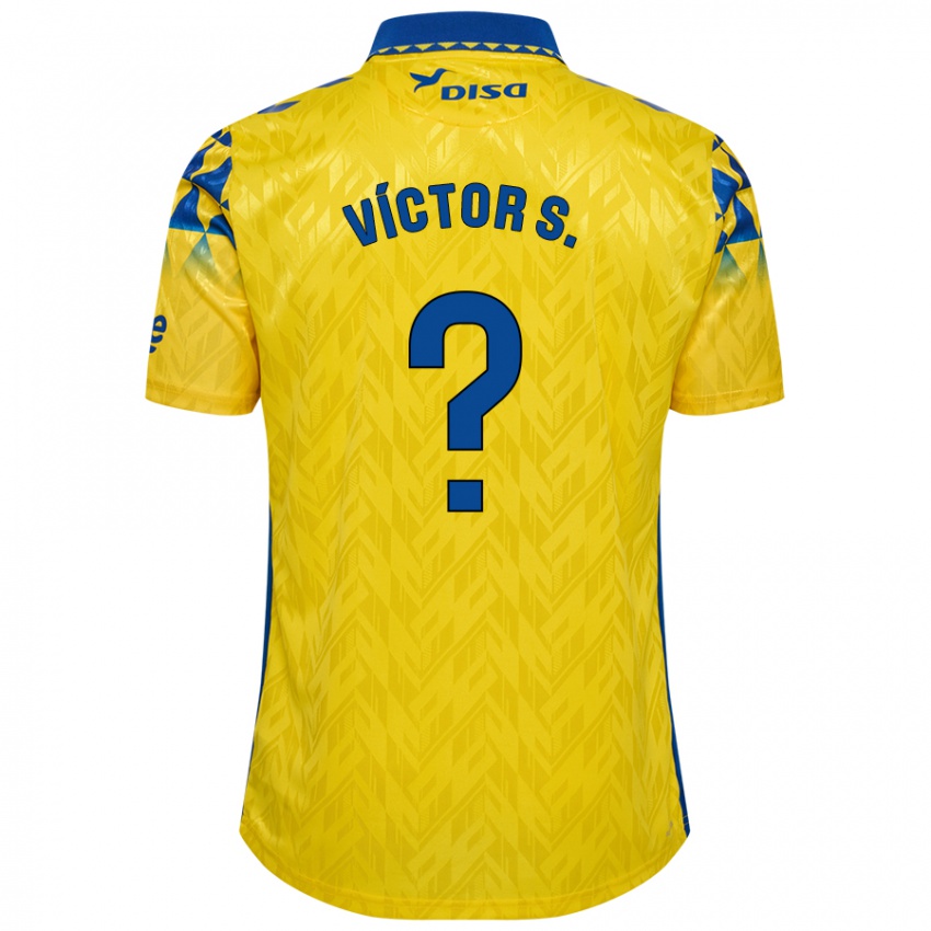 Hombre Camiseta Víctor Sánchez #0 Amarillo Azul 1ª Equipación 2024/25 La Camisa Argentina