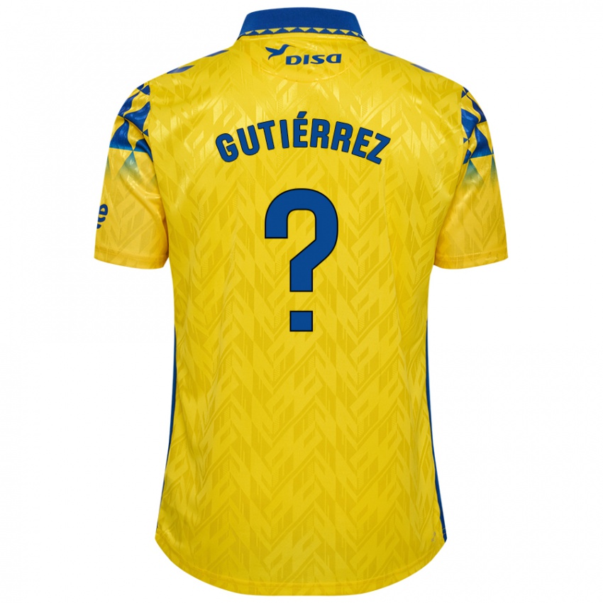 Hombre Camiseta Marco Gutiérrez #0 Amarillo Azul 1ª Equipación 2024/25 La Camisa Argentina