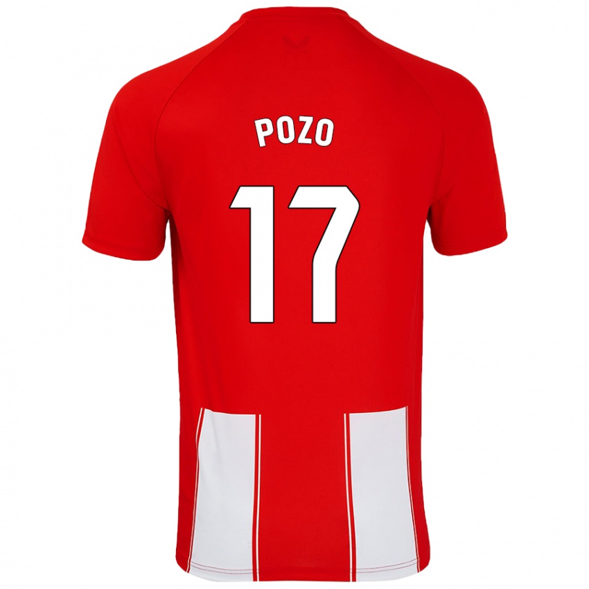 Hombre Camiseta Álex Pozo #17 Rojo Blanco 1ª Equipación 2024/25 La Camisa Argentina