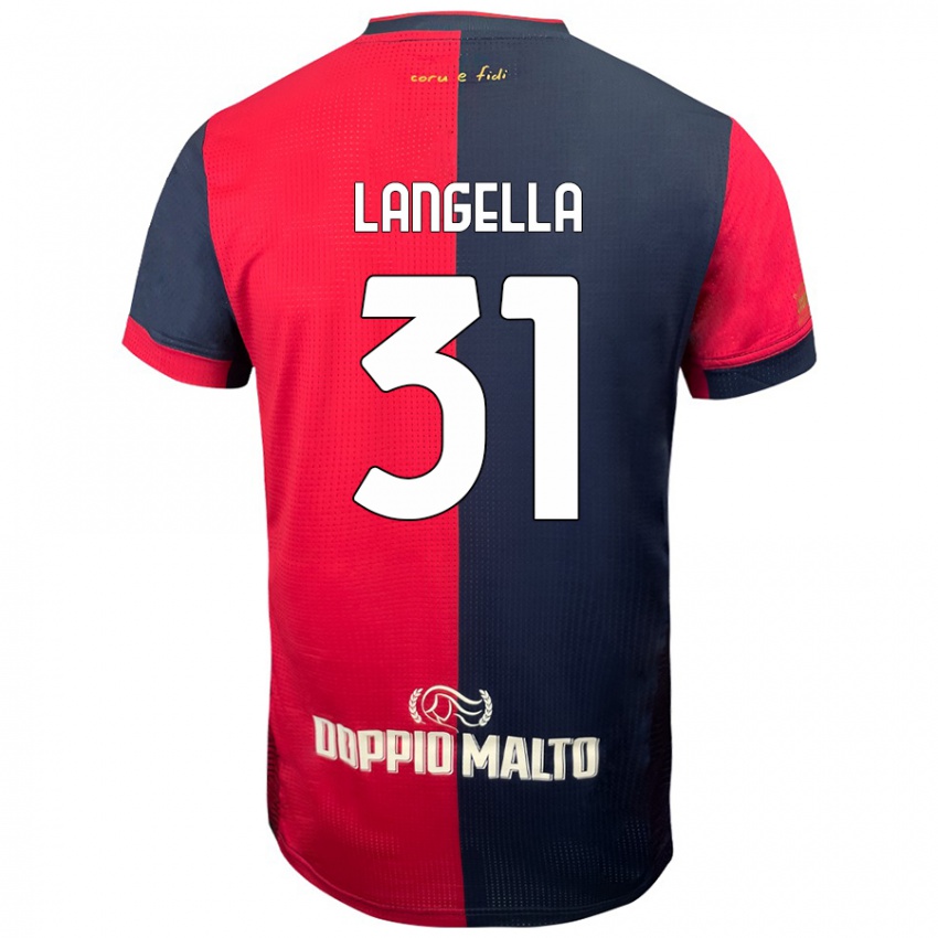 Hombre Camiseta Matteo Langella #31 Rojo Azul Más Oscuro 1ª Equipación 2024/25 La Camisa Argentina