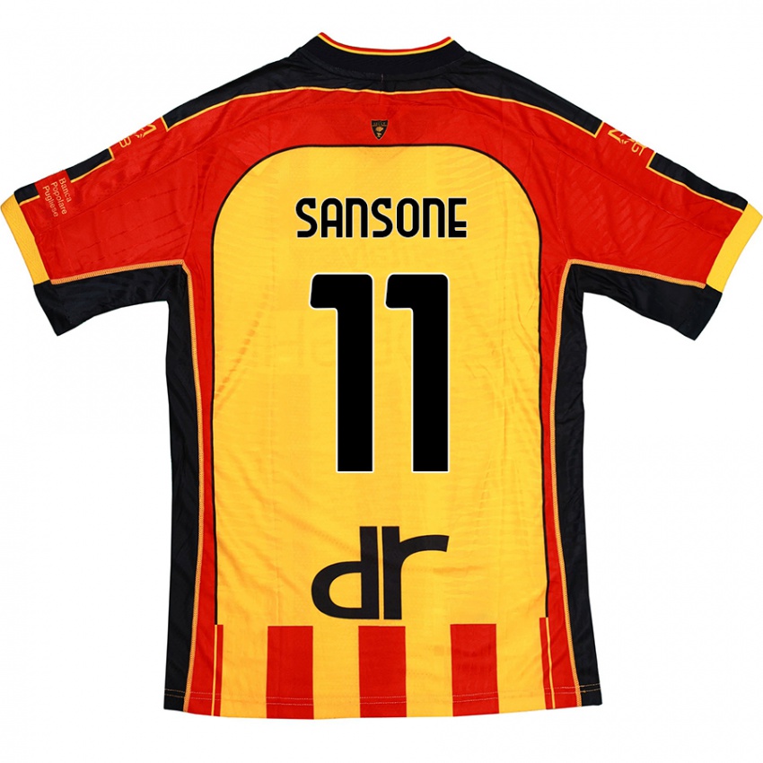 Hombre Camiseta Nicola Sansone #11 Amarillo Rojo 1ª Equipación 2024/25 La Camisa Argentina