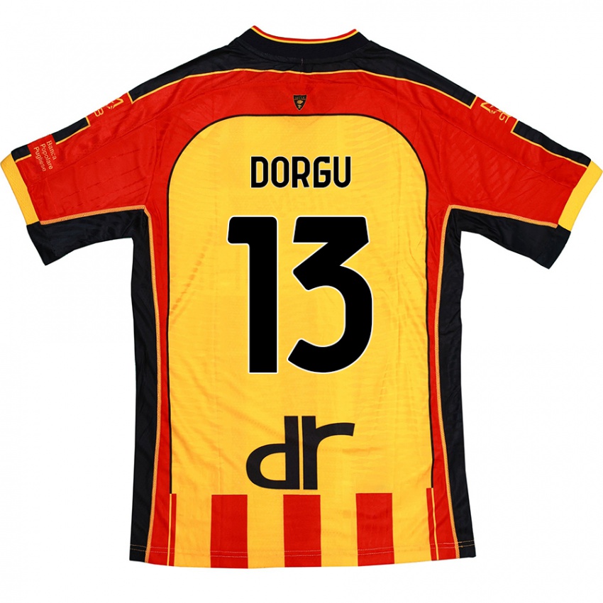 Hombre Camiseta Patrick Dorgu #13 Amarillo Rojo 1ª Equipación 2024/25 La Camisa Argentina