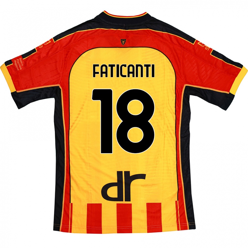 Hombre Camiseta Giacomo Faticanti #18 Amarillo Rojo 1ª Equipación 2024/25 La Camisa Argentina