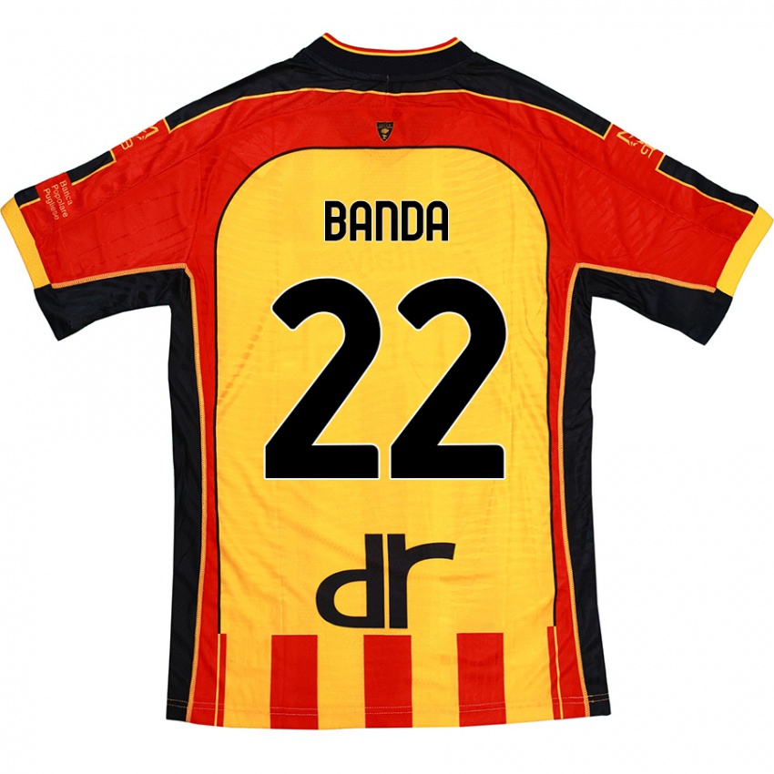 Hombre Camiseta Lameck Banda #22 Amarillo Rojo 1ª Equipación 2024/25 La Camisa Argentina