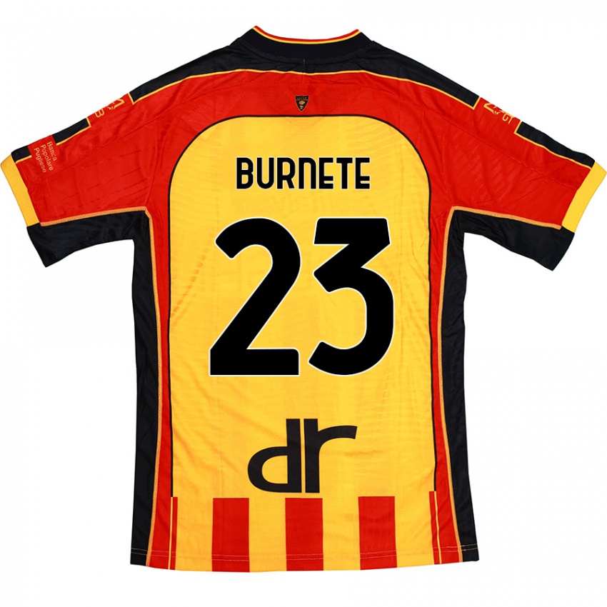 Hombre Camiseta Rareș Burnete #23 Amarillo Rojo 1ª Equipación 2024/25 La Camisa Argentina