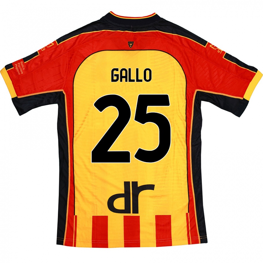 Hombre Camiseta Antonino Gallo #25 Amarillo Rojo 1ª Equipación 2024/25 La Camisa Argentina