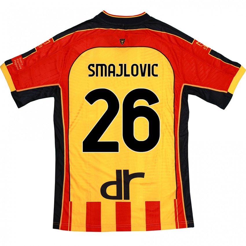 Hombre Camiseta Zinedin Smajlovic #26 Amarillo Rojo 1ª Equipación 2024/25 La Camisa Argentina