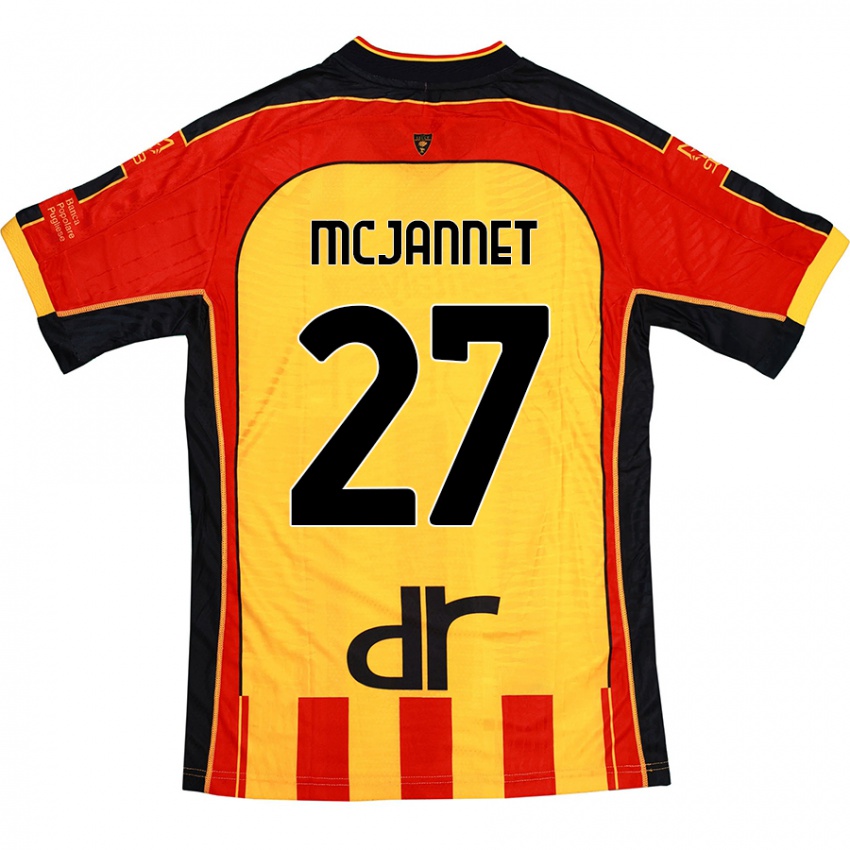 Hombre Camiseta Ed Mcjannet #27 Amarillo Rojo 1ª Equipación 2024/25 La Camisa Argentina