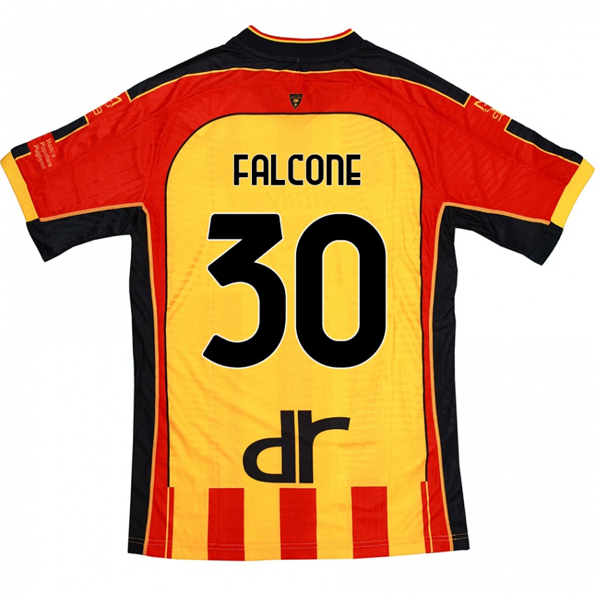 Hombre Camiseta Wladimiro Falcone #30 Amarillo Rojo 1ª Equipación 2024/25 La Camisa Argentina