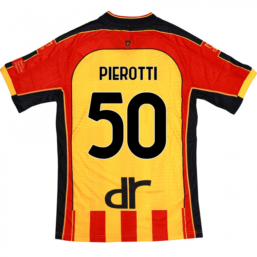 Hombre Camiseta Santiago Pierotti #50 Amarillo Rojo 1ª Equipación 2024/25 La Camisa Argentina