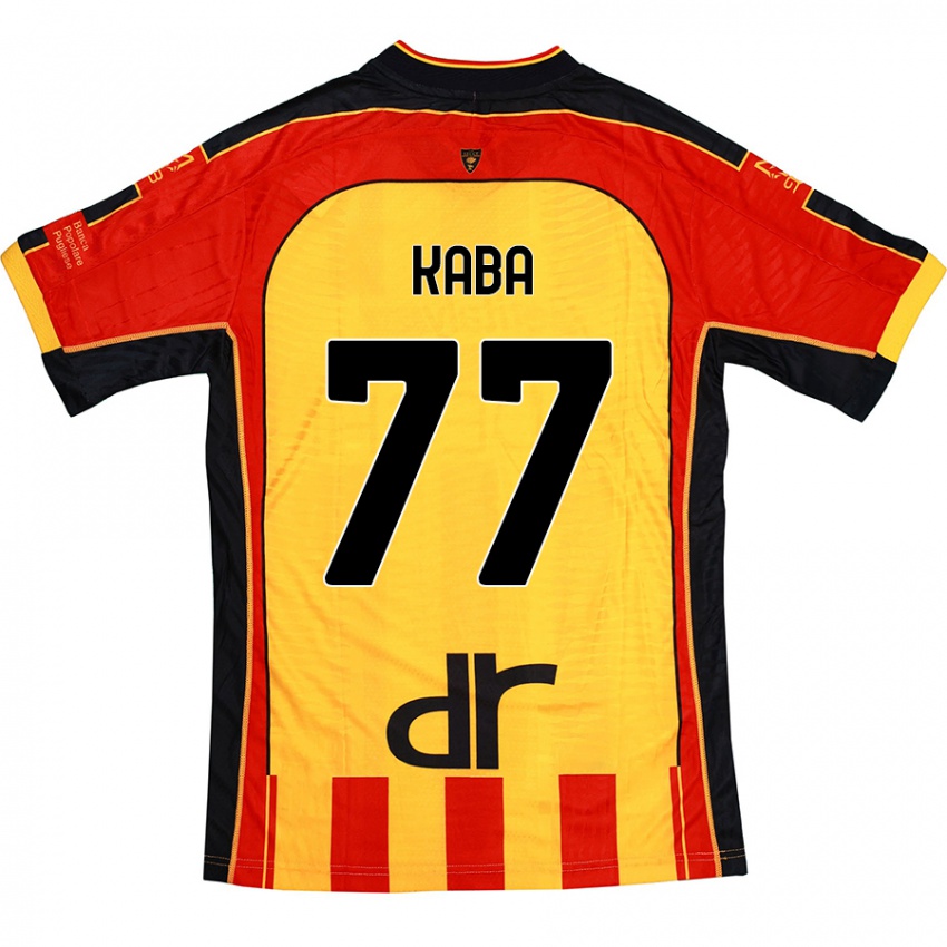 Hombre Camiseta Mohamed Kaba #77 Amarillo Rojo 1ª Equipación 2024/25 La Camisa Argentina