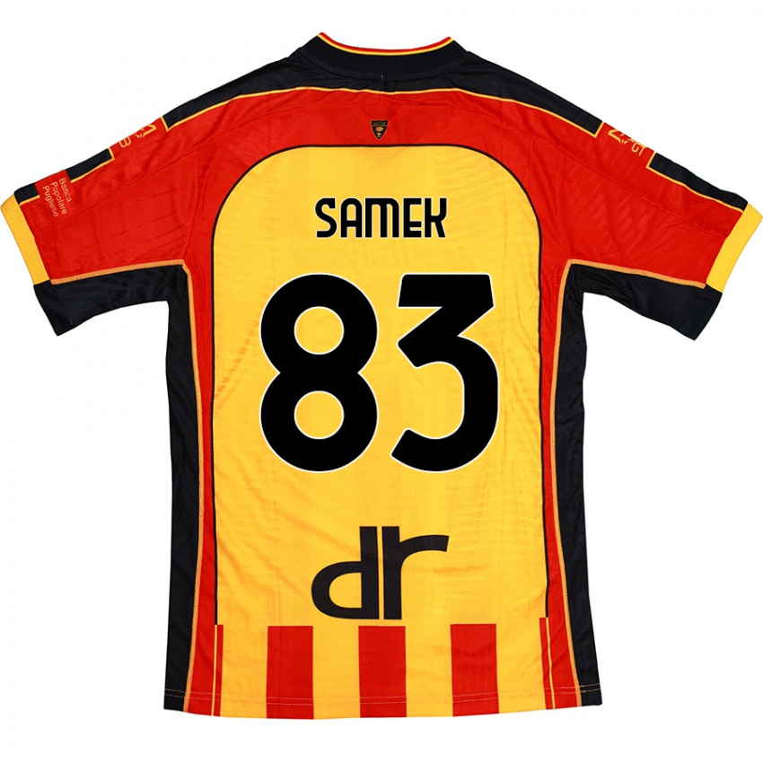 Hombre Camiseta Daniel Samek #83 Amarillo Rojo 1ª Equipación 2024/25 La Camisa Argentina