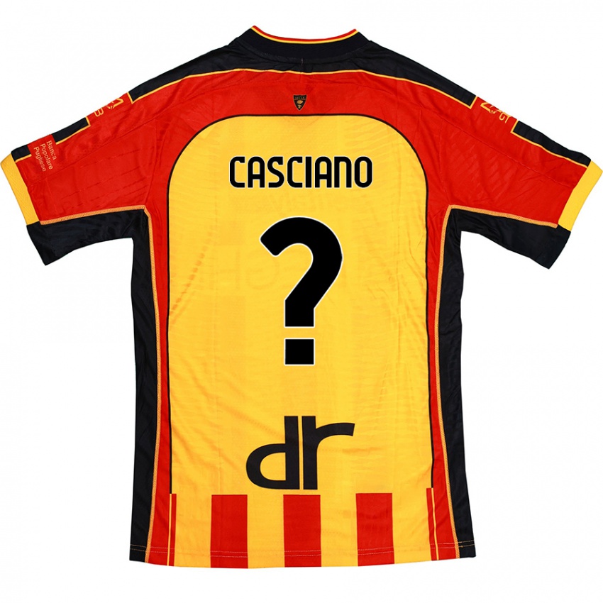 Hombre Camiseta Emmanuel Casciano #0 Amarillo Rojo 1ª Equipación 2024/25 La Camisa Argentina