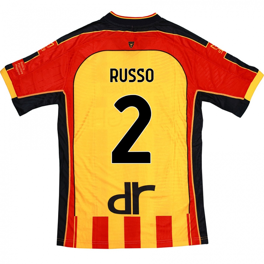 Hombre Camiseta Luca Russo #2 Amarillo Rojo 1ª Equipación 2024/25 La Camisa Argentina