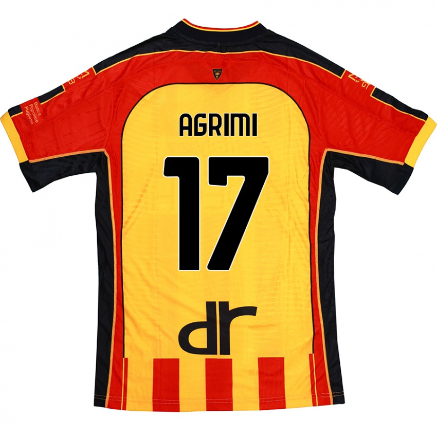 Hombre Camiseta Matteo Agrimi #17 Amarillo Rojo 1ª Equipación 2024/25 La Camisa Argentina