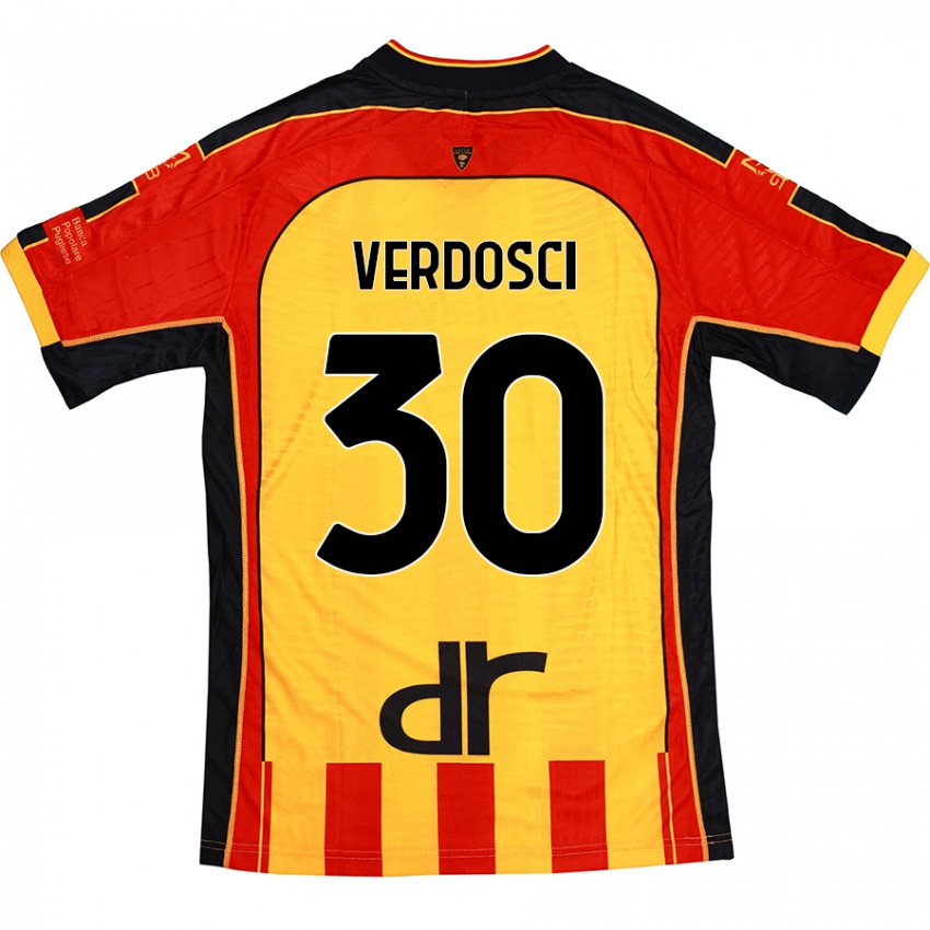 Hombre Camiseta Simone Verdosci #30 Amarillo Rojo 1ª Equipación 2024/25 La Camisa Argentina