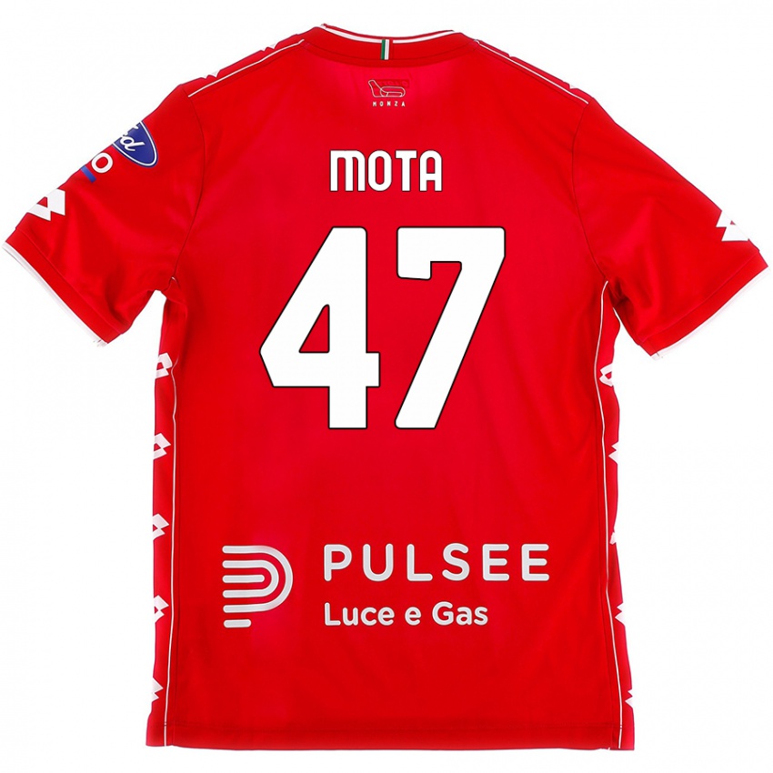 Hombre Camiseta Dany Mota #47 Rojo Blanco 1ª Equipación 2024/25 La Camisa Argentina