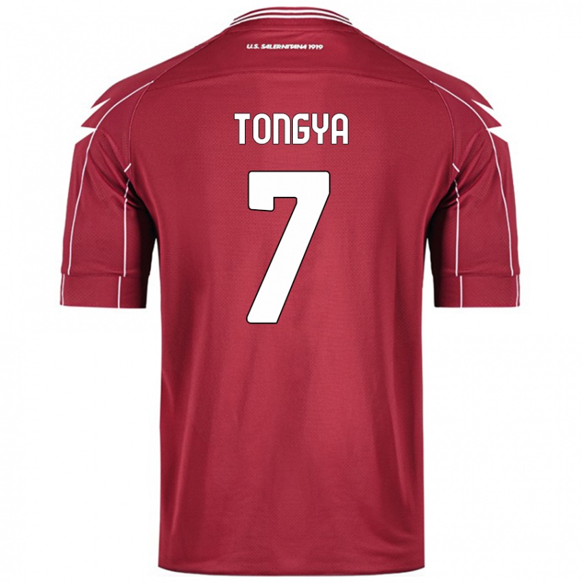 Hombre Camiseta Franco Tongya #7 Borgoña 1ª Equipación 2024/25 La Camisa Argentina