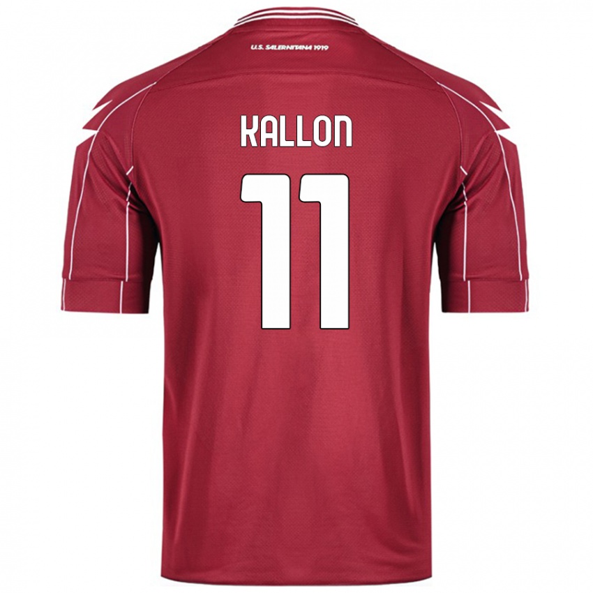 Hombre Camiseta Yayah Kallon #11 Borgoña 1ª Equipación 2024/25 La Camisa Argentina