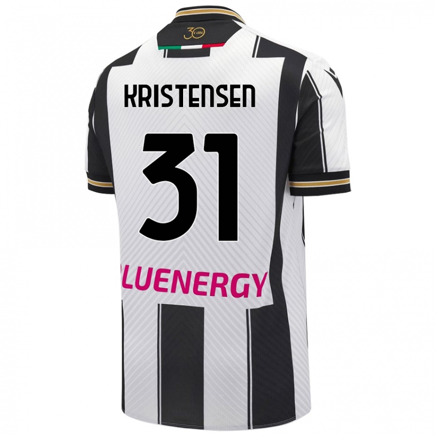 Hombre Camiseta Thomas Kristensen #31 Blanco Negro 1ª Equipación 2024/25 La Camisa Argentina