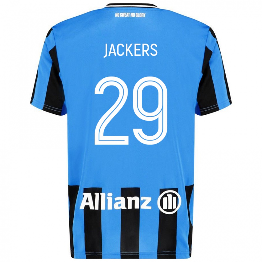 Hombre Camiseta Nordin Jackers #29 Azul Cielo Negro 1ª Equipación 2024/25 La Camisa Argentina