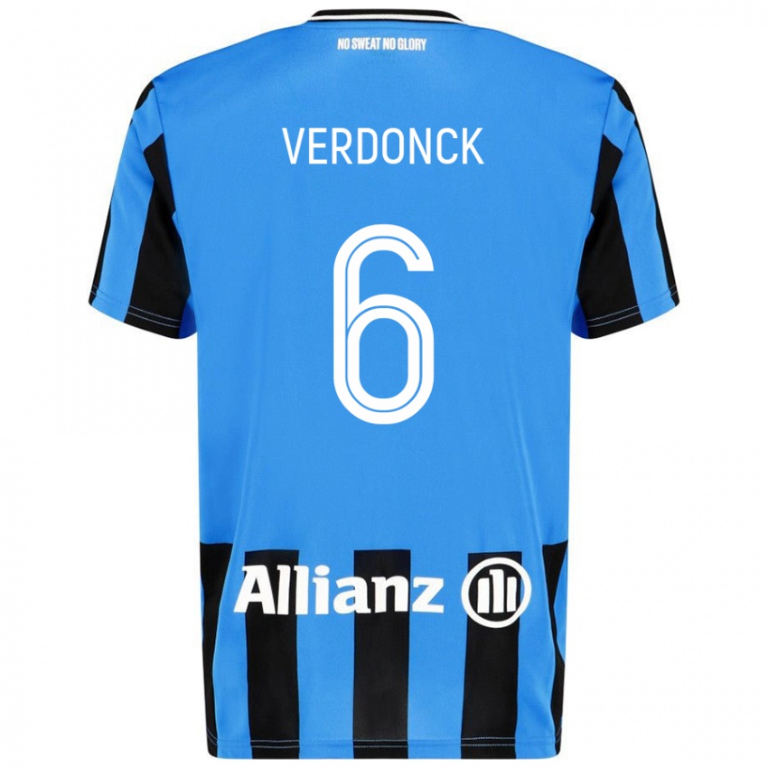 Hombre Camiseta Saar Verdonck #6 Azul Cielo Negro 1ª Equipación 2024/25 La Camisa Argentina