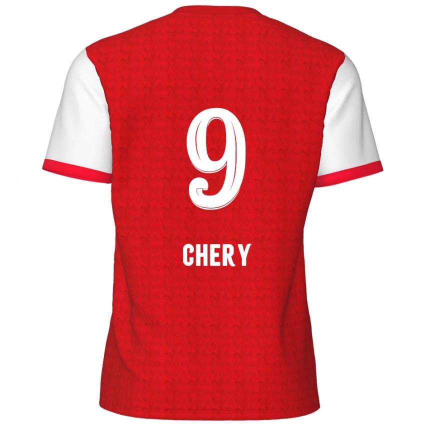 Hombre Camiseta Tjaronn Chery #9 Rojo Blanco 1ª Equipación 2024/25 La Camisa Argentina