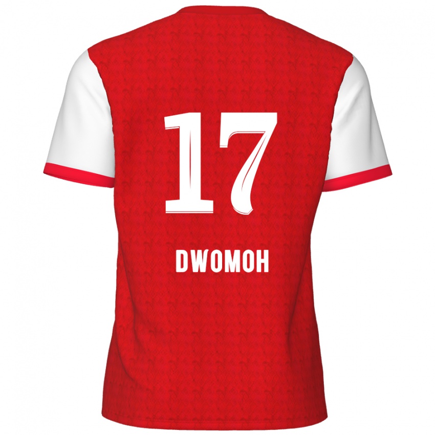 Hombre Camiseta Pierre Dwomoh #17 Rojo Blanco 1ª Equipación 2024/25 La Camisa Argentina