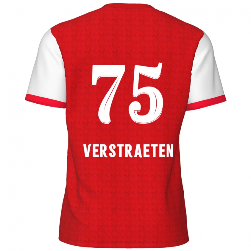 Hombre Camiseta Andreas Verstraeten #75 Rojo Blanco 1ª Equipación 2024/25 La Camisa Argentina