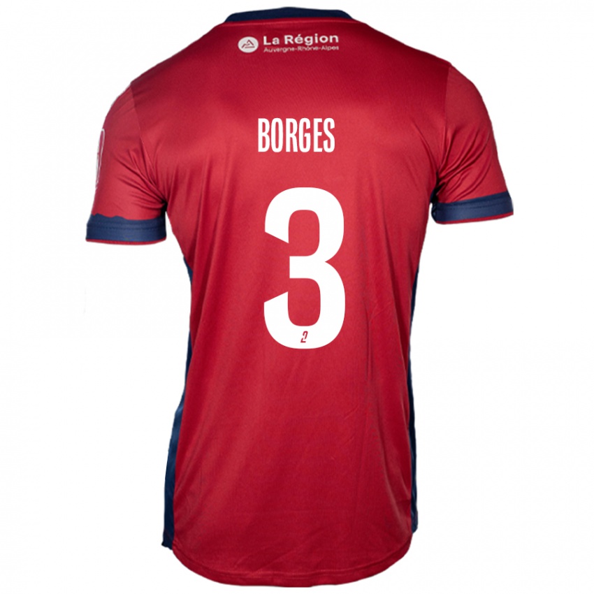 Hombre Camiseta Neto Borges #3 Borgoña Claro 1ª Equipación 2024/25 La Camisa Argentina