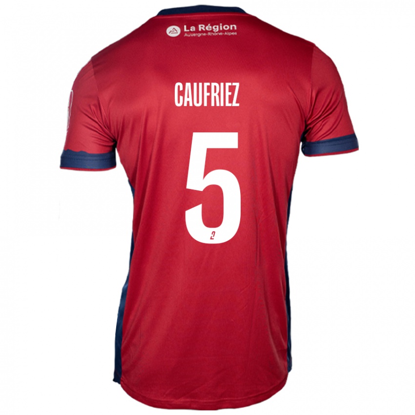 Hombre Camiseta Maximiliano Caufriez #5 Borgoña Claro 1ª Equipación 2024/25 La Camisa Argentina