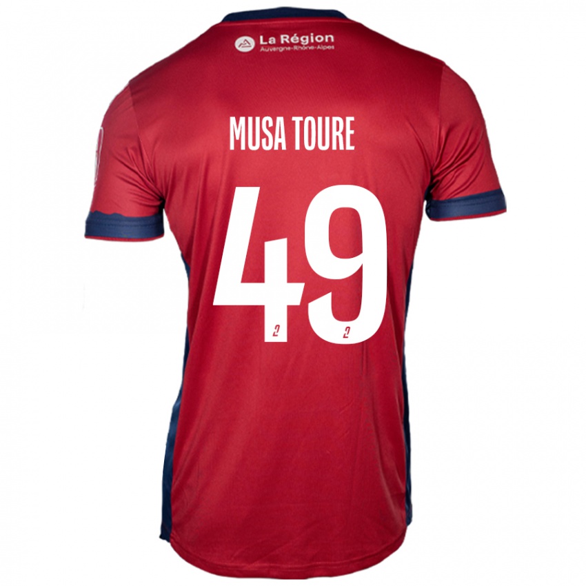 Hombre Camiseta Musa Toure #49 Borgoña Claro 1ª Equipación 2024/25 La Camisa Argentina