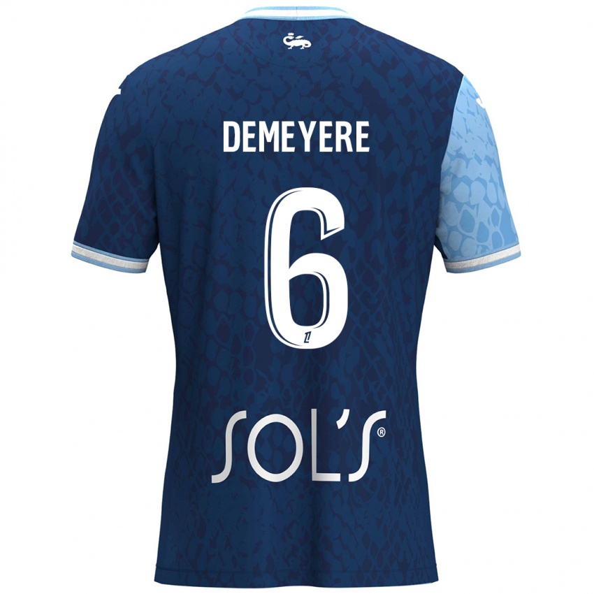 Hombre Camiseta Silke Demeyere #6 Azul Cielo Azul Oscuro 1ª Equipación 2024/25 La Camisa Argentina