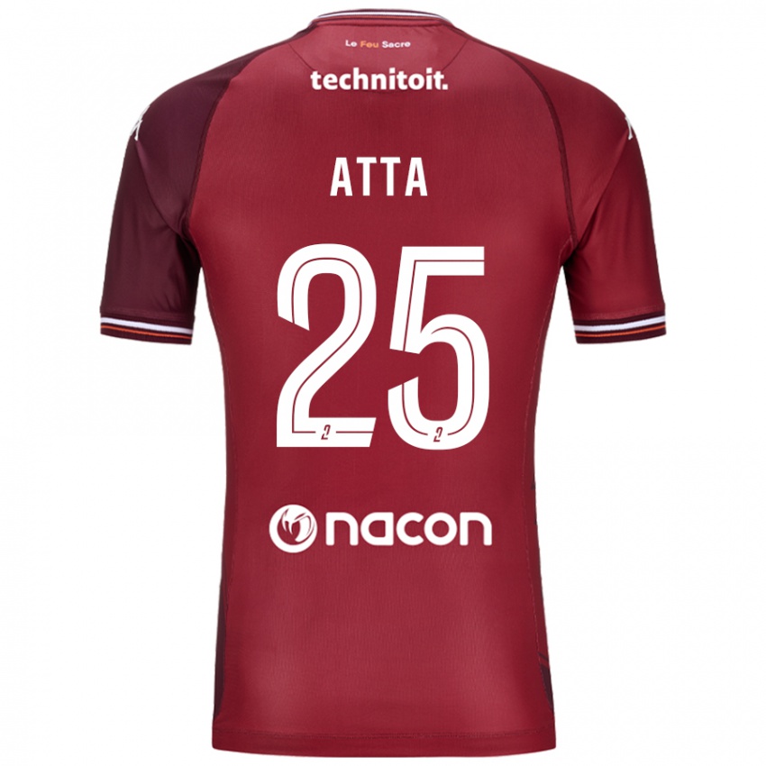 Hombre Camiseta Arthur Atta #25 Rojo Granata 1ª Equipación 2024/25 La Camisa Argentina