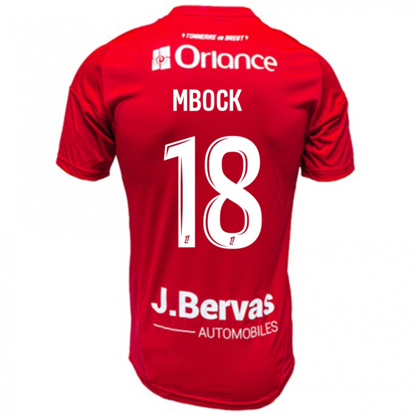 Hombre Camiseta Hianga'a Mbock #18 Rojo Blanco 1ª Equipación 2024/25 La Camisa Argentina