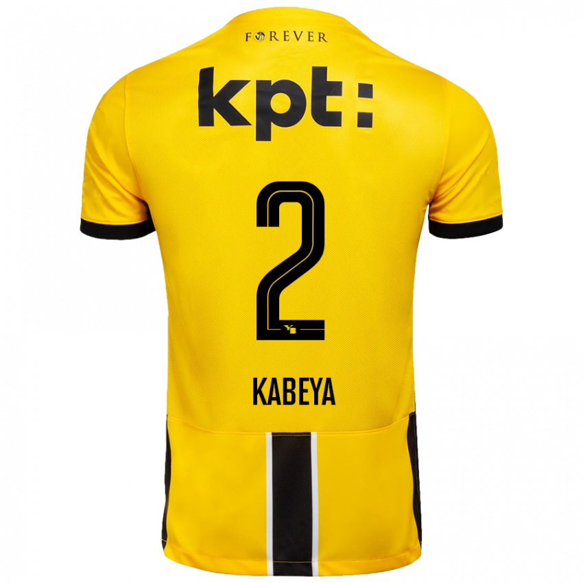 Hombre Camiseta Benjamin Kabeya #2 Amarillo Negro 1ª Equipación 2024/25 La Camisa Argentina