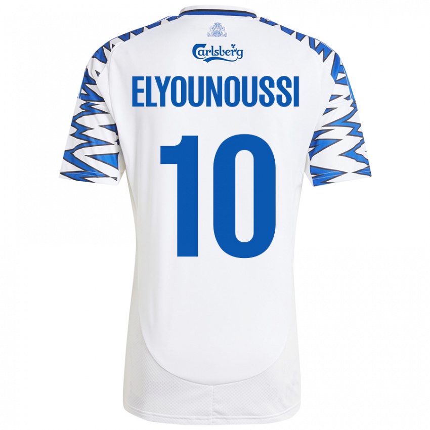 Hombre Camiseta Mohamed Elyounoussi #10 Blanco Azul Cielo 1ª Equipación 2024/25 La Camisa Argentina