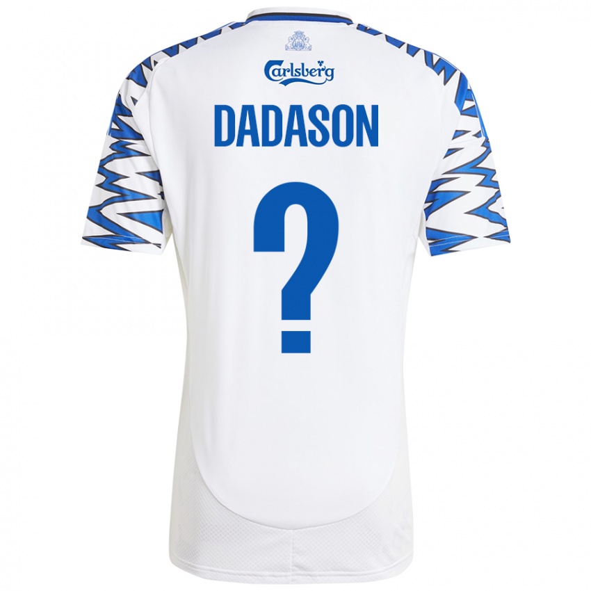 Hombre Camiseta Viktor Dadason #0 Blanco Azul Cielo 1ª Equipación 2024/25 La Camisa Argentina