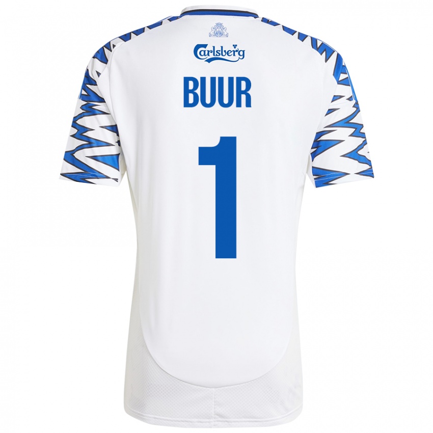 Hombre Camiseta Oscar Buur #1 Blanco Azul Cielo 1ª Equipación 2024/25 La Camisa Argentina