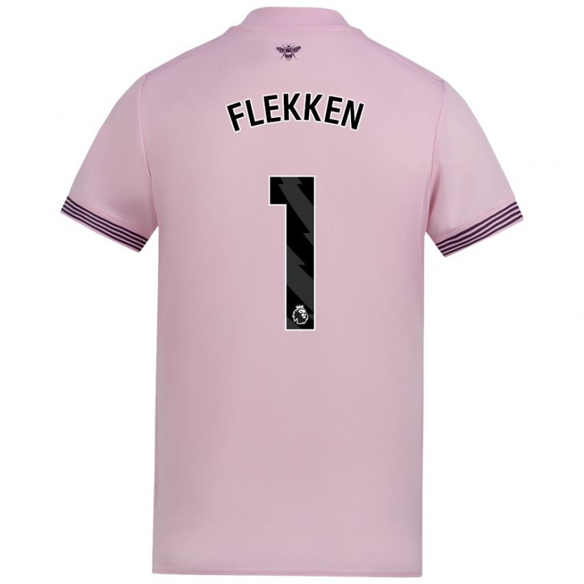 Hombre Camiseta Mark Flekken #1 Rosa 2ª Equipación 2024/25 La Camisa Argentina