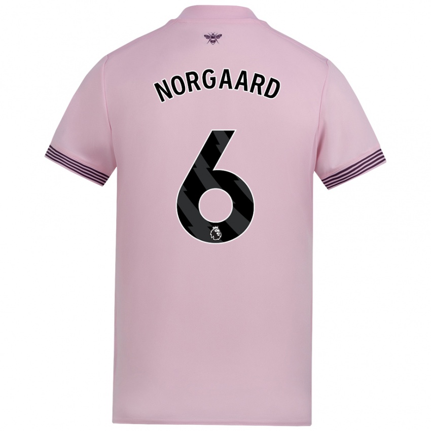 Hombre Camiseta Christian Nørgaard #6 Rosa 2ª Equipación 2024/25 La Camisa Argentina