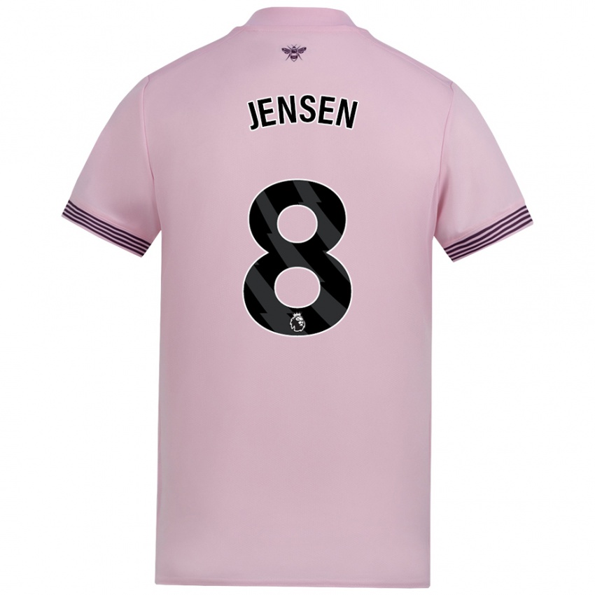 Hombre Camiseta Mathias Jensen #8 Rosa 2ª Equipación 2024/25 La Camisa Argentina