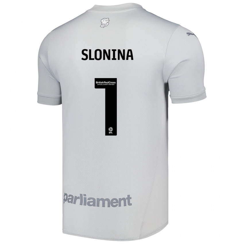 Hombre Camiseta Gabriel Slonina #1 Gris Plata 2ª Equipación 2024/25 La Camisa Argentina