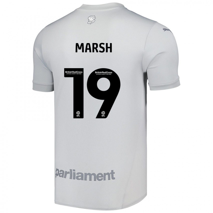 Hombre Camiseta Aiden Marsh #19 Gris Plata 2ª Equipación 2024/25 La Camisa Argentina