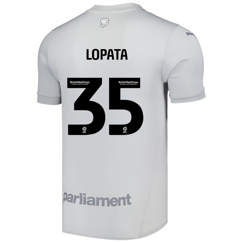 Hombre Camiseta Kacper Lopata #35 Gris Plata 2ª Equipación 2024/25 La Camisa Argentina