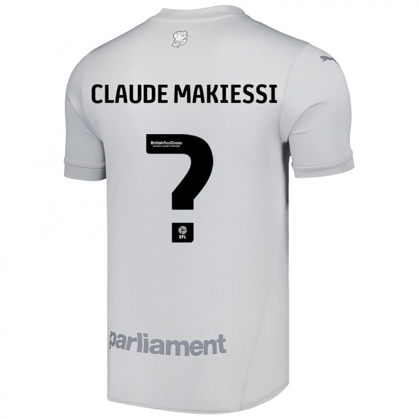 Hombre Camiseta Jean Claude Makiessi #0 Gris Plata 2ª Equipación 2024/25 La Camisa Argentina