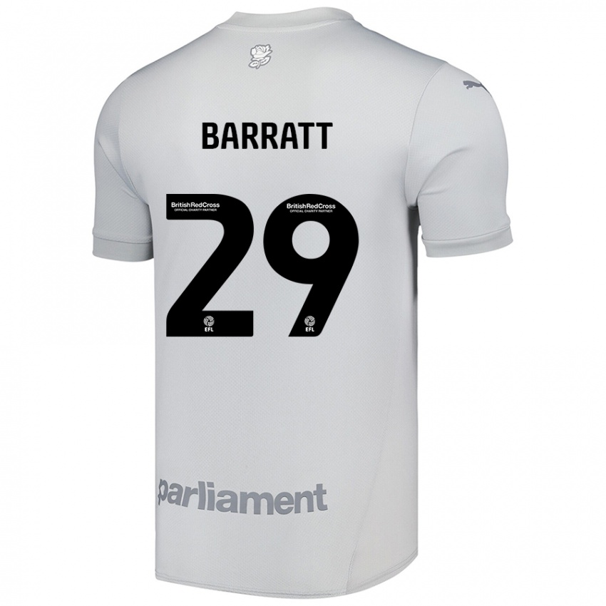 Hombre Camiseta Connor Barratt #29 Gris Plata 2ª Equipación 2024/25 La Camisa Argentina