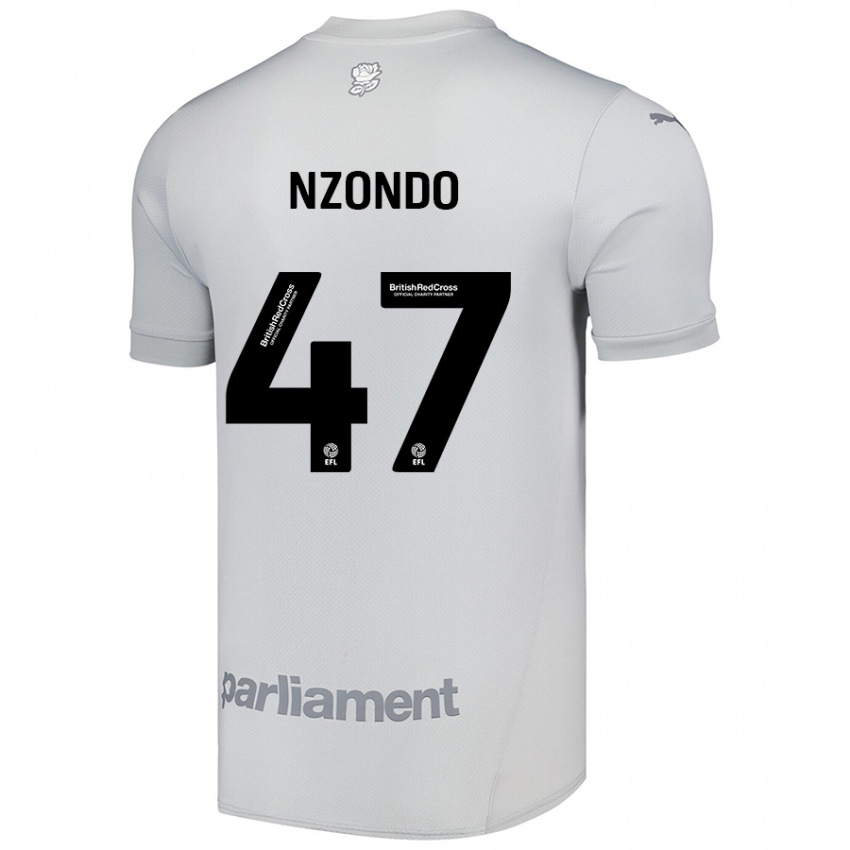 Hombre Camiseta Emmaisa Nzondo #47 Gris Plata 2ª Equipación 2024/25 La Camisa Argentina